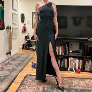 BHLDN green satin dress